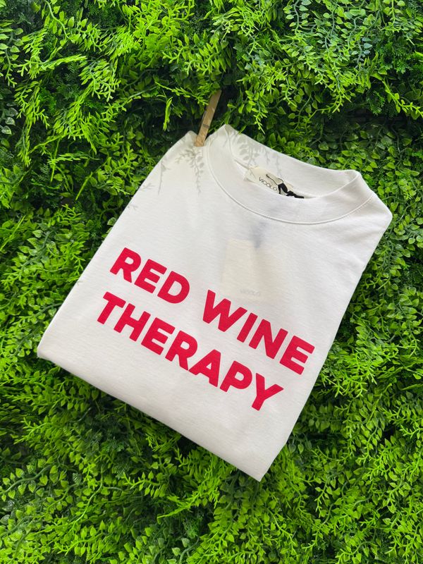 T-Shirt Vicolo T-Shirt Vicolo "Red wine therapy" TAGLIA UNICA