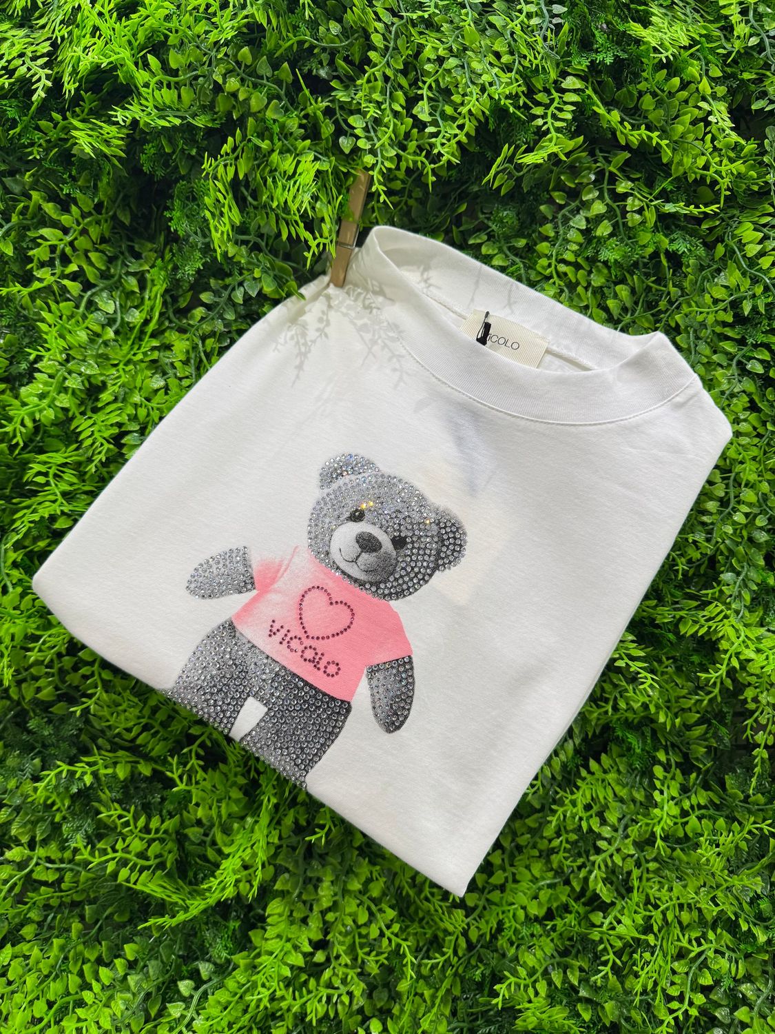 T-Shirt Vicolo "Teddy glitterato" TAGLIA UNICA