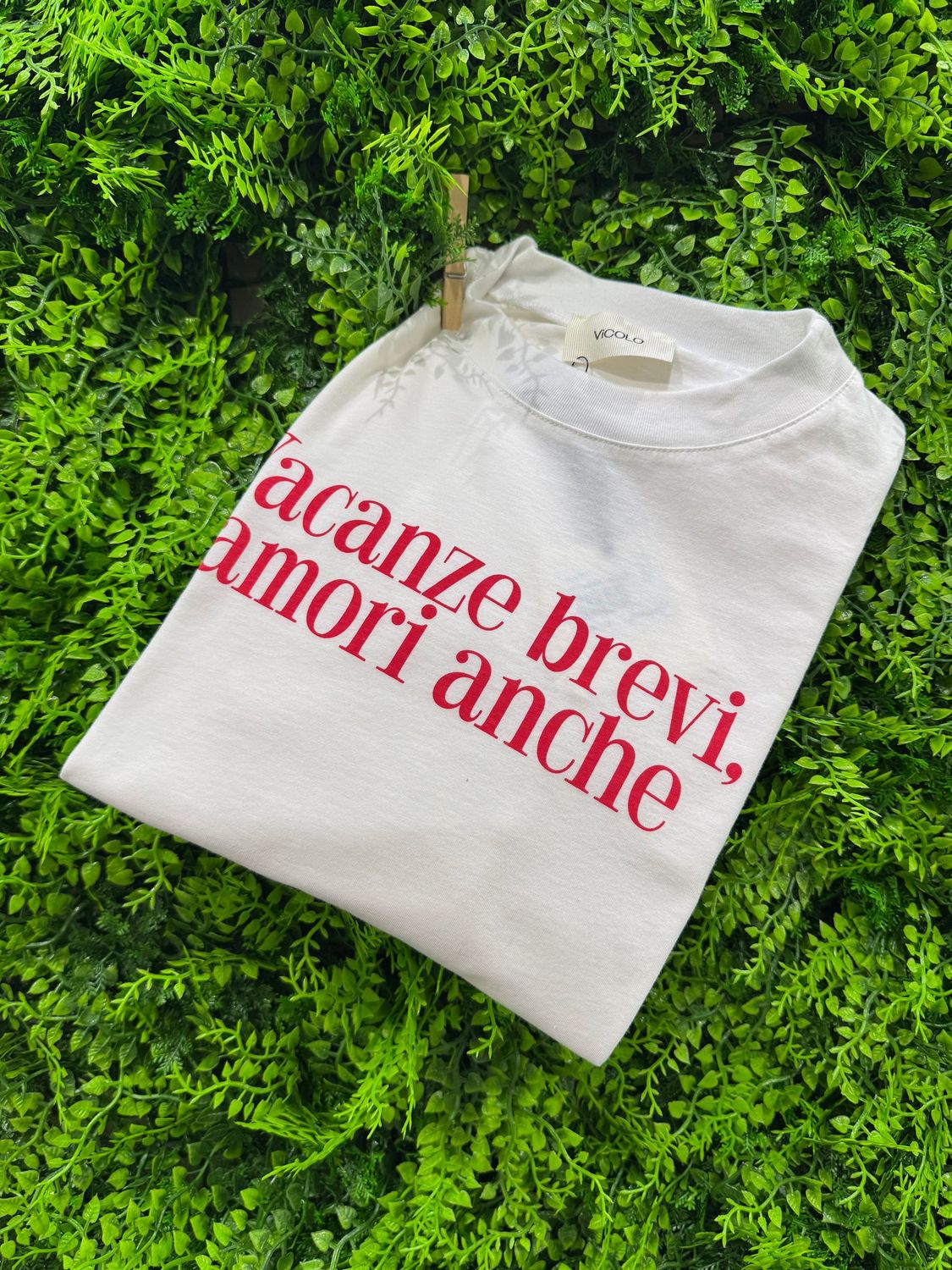 T-Shirt Vicolo "Vacanze brevi, amori anche" TAGLIA UNICA