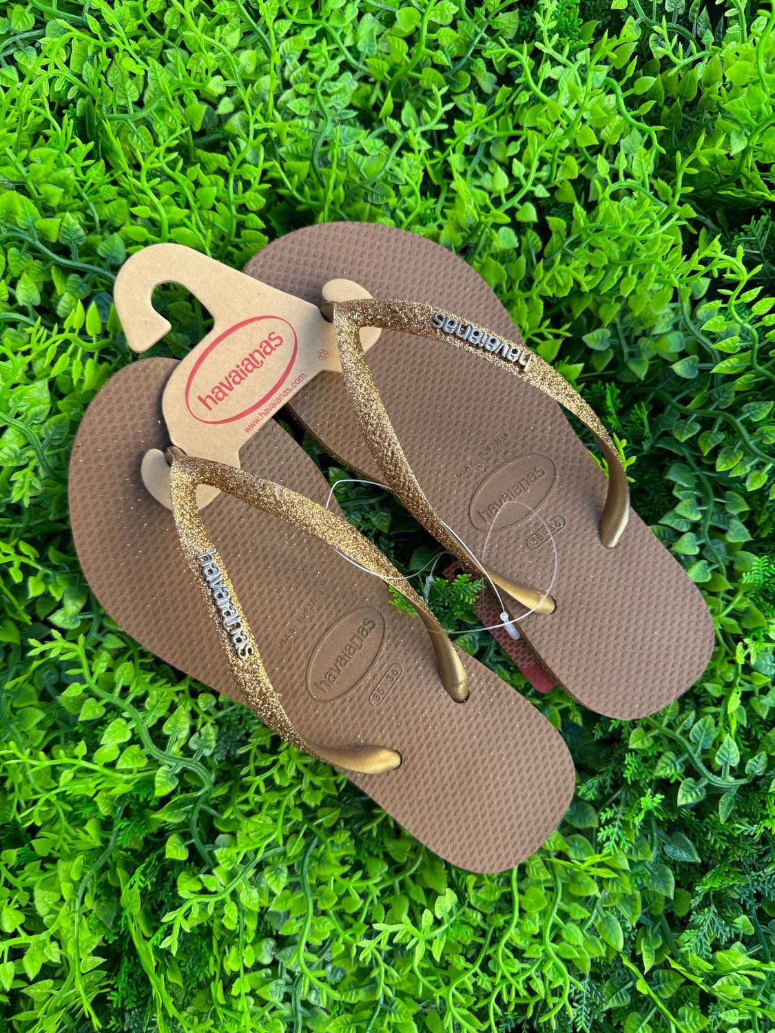 Infradito Havaianas platform marrone con glitter