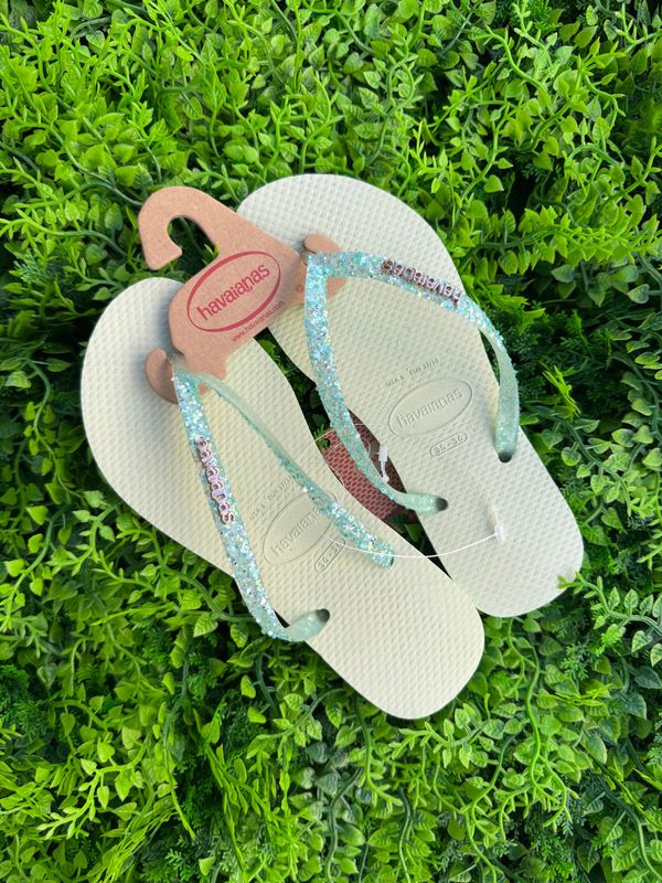 Infradito Havaianas verde con glitter