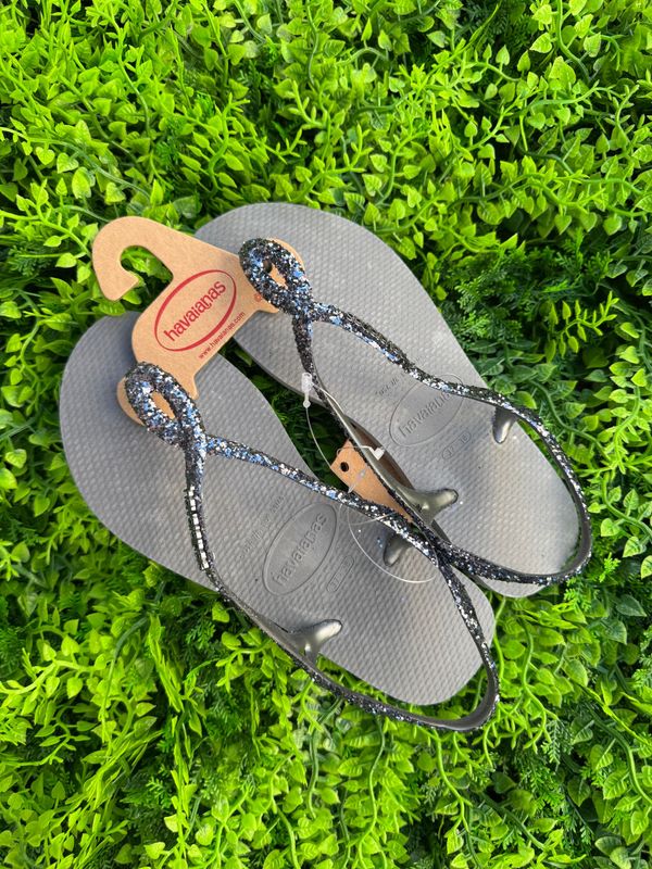 Sandalo Havaianas grigio con glitter