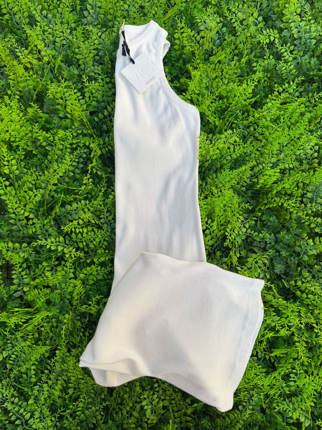 Abito Vicolo a costine bianco TAGLIA UNICA