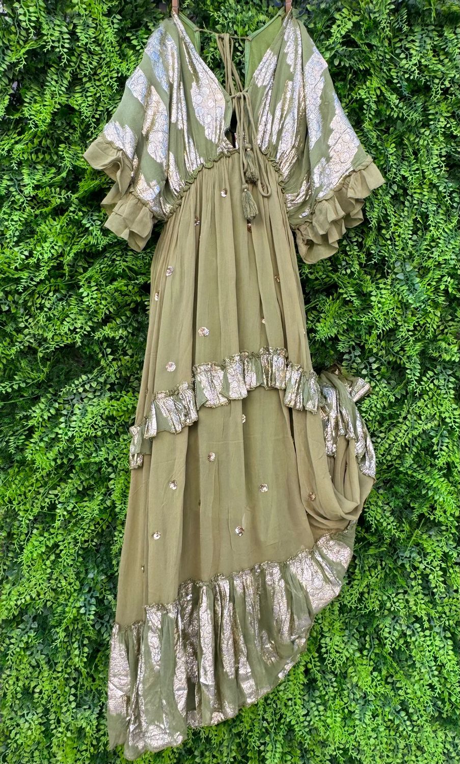 Abito Kontatto Kimono con ricami oro 100% viscosa TAGLIA UNICA