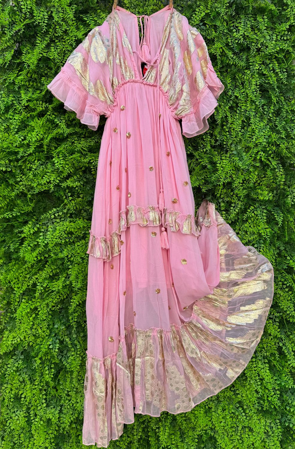 Abito Kontatto Kimono con ricami oro 100% viscosa TAGLIA UNICA