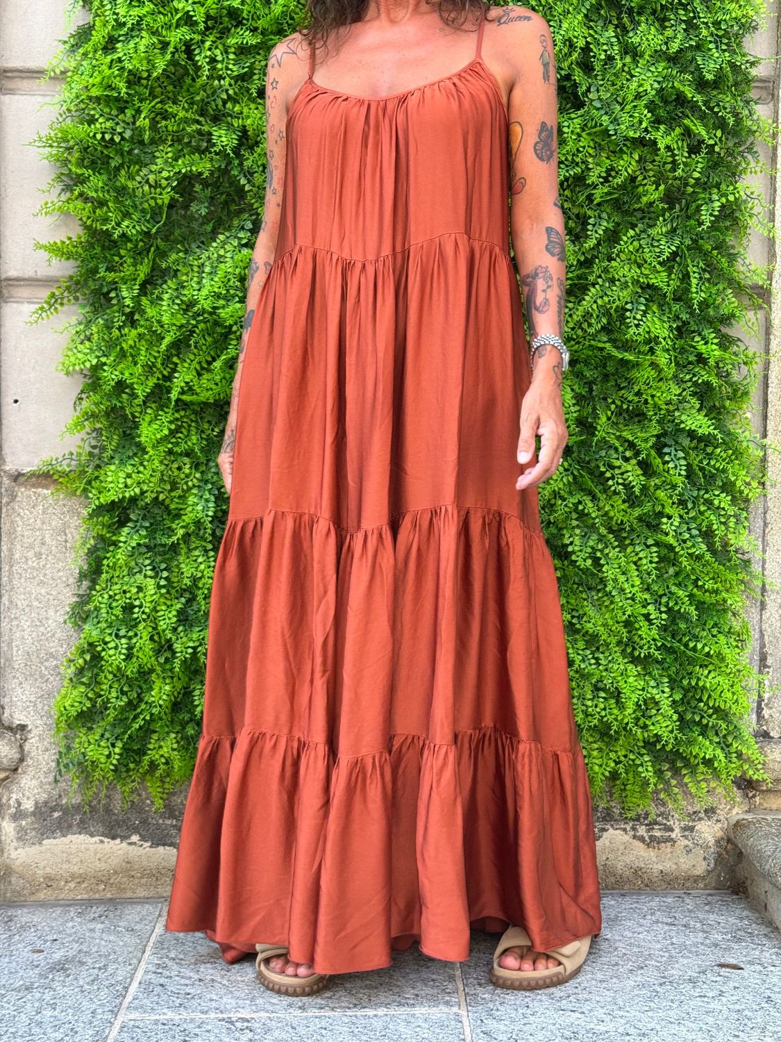 Abito Vicolo ruggine 100% viscosa TAGLIA UNICA