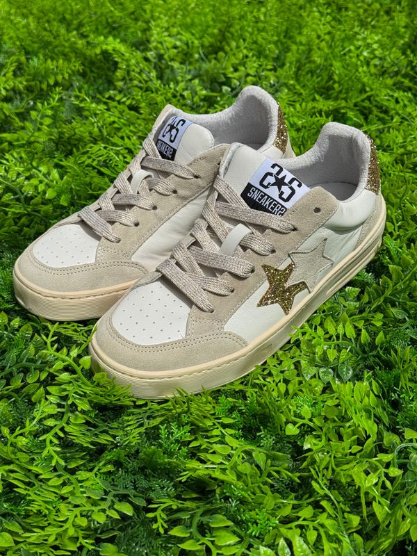 Sneaker 2STAR White Light Gold Sneaker 2STAR White Light Gold