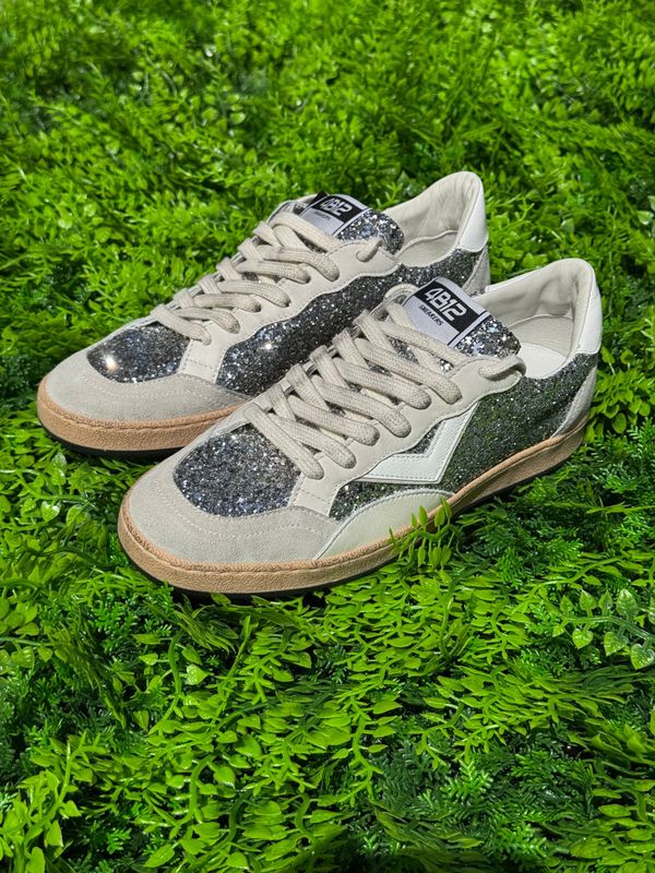 Sneaker 4B12 PLAYNEW Bianco Argento Glitter Sneaker 4B12 PLAYNEW Bianco Argento Glitter