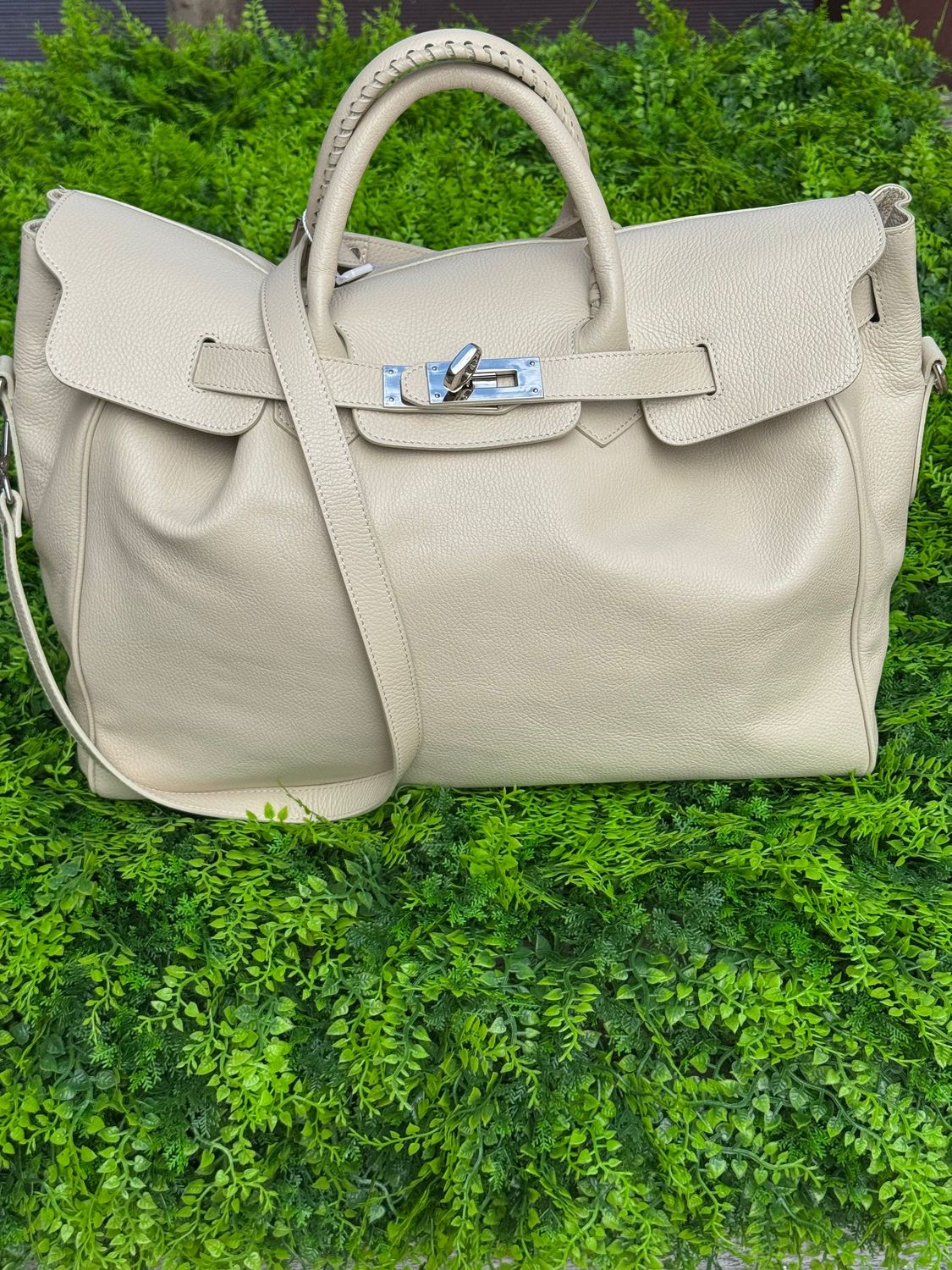 BORSONE da viaggio in Pelle PANNA Dim.50x32x25