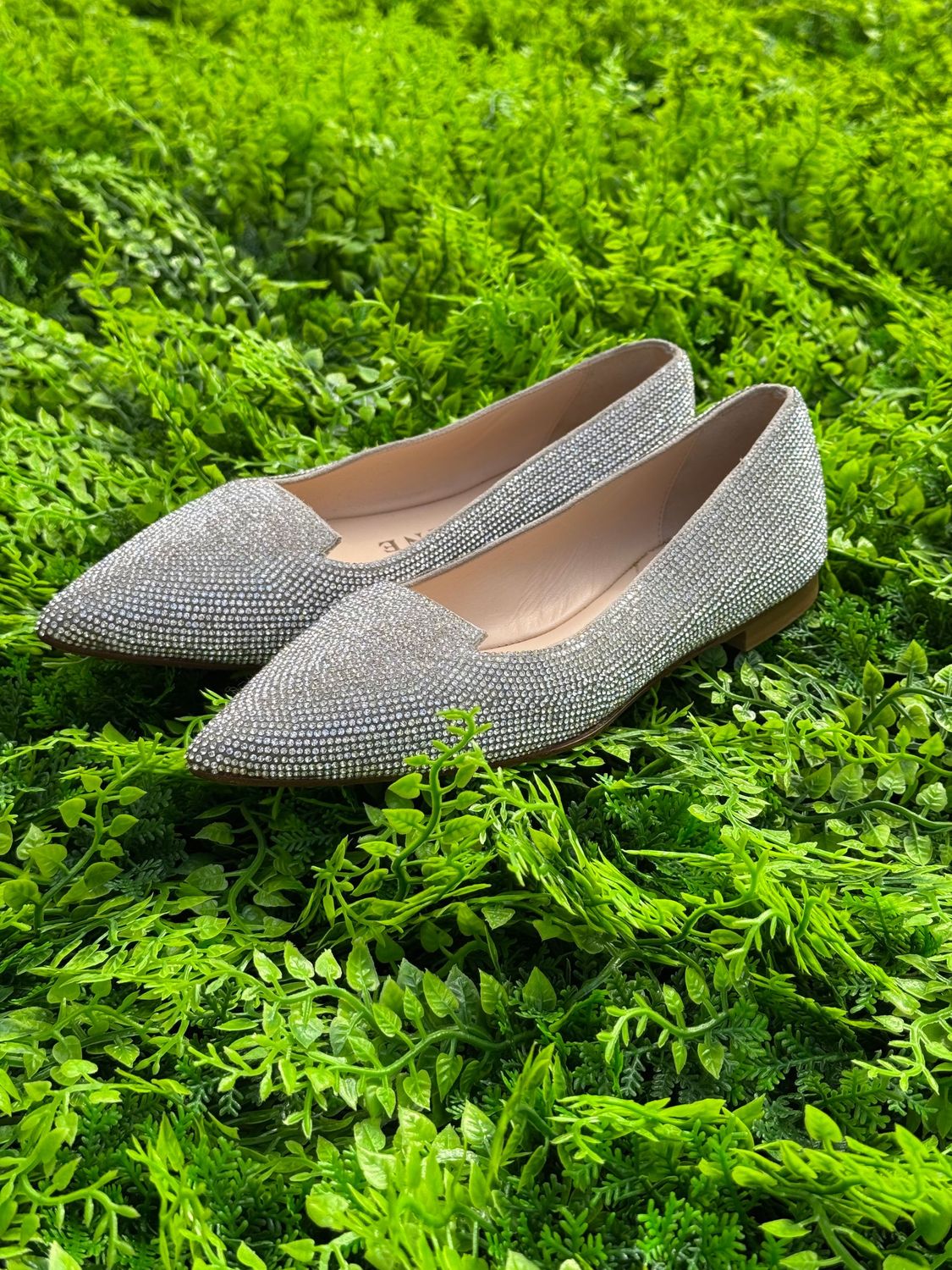 Ballerina in Pelle Crystal Argento