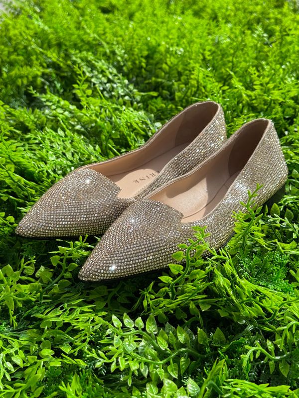 Ballerina in Pelle Crystal Platino Ballerina in Pelle Crystal Platino