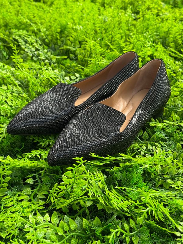 Ballerina in Pelle Crystal Nero Ballerina in Pelle Crystal Nero