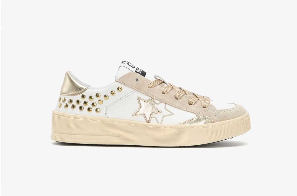 SNEAKERS 2 STAR ENJOY White-Gold
