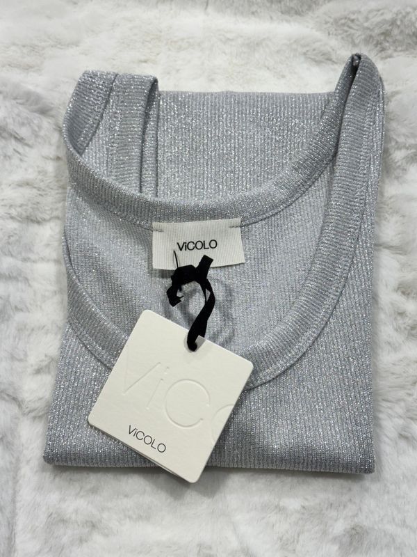 Canotta in lurex Vicolo argento