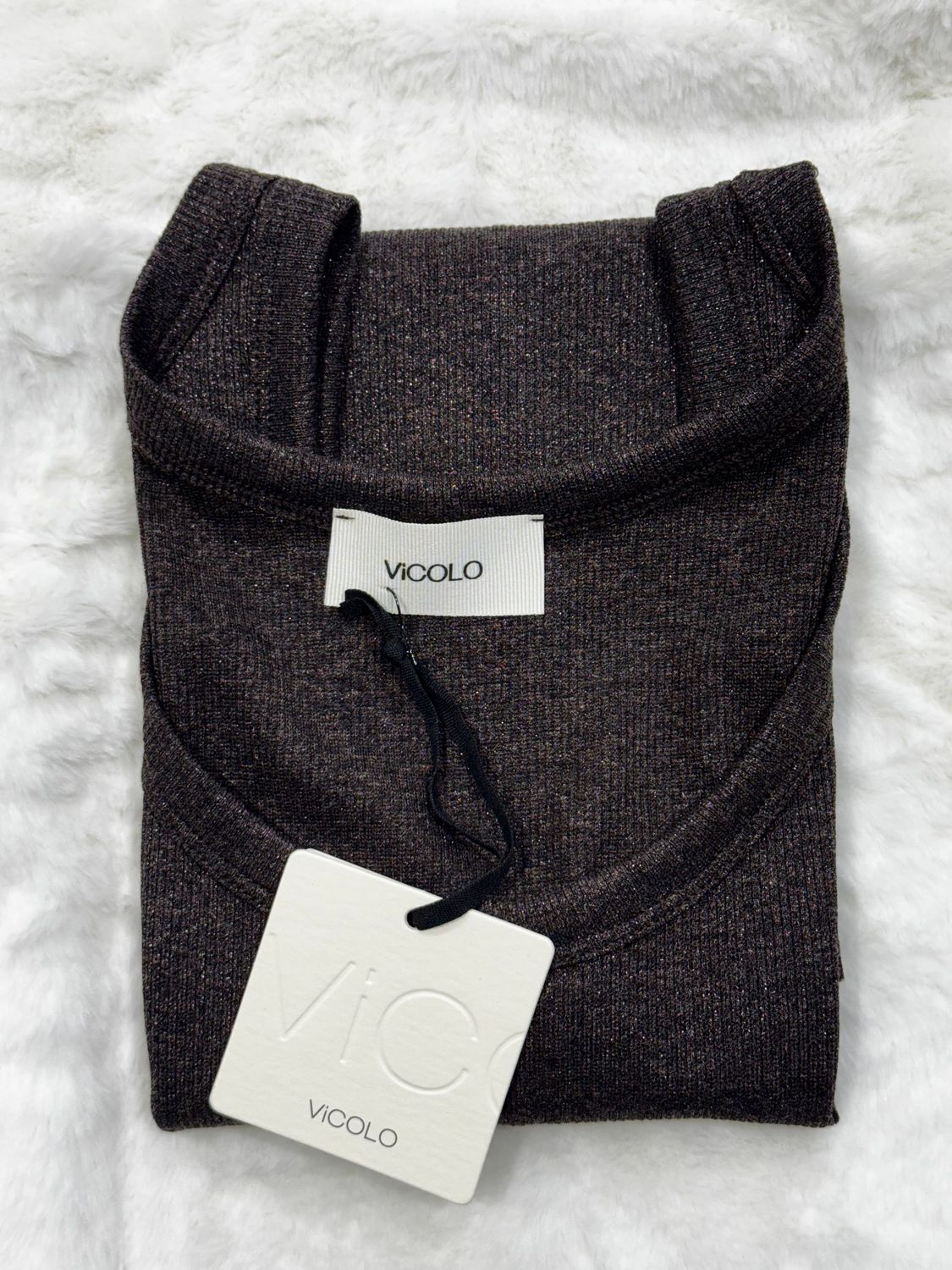 Canotta in lurex Vicolo marrone