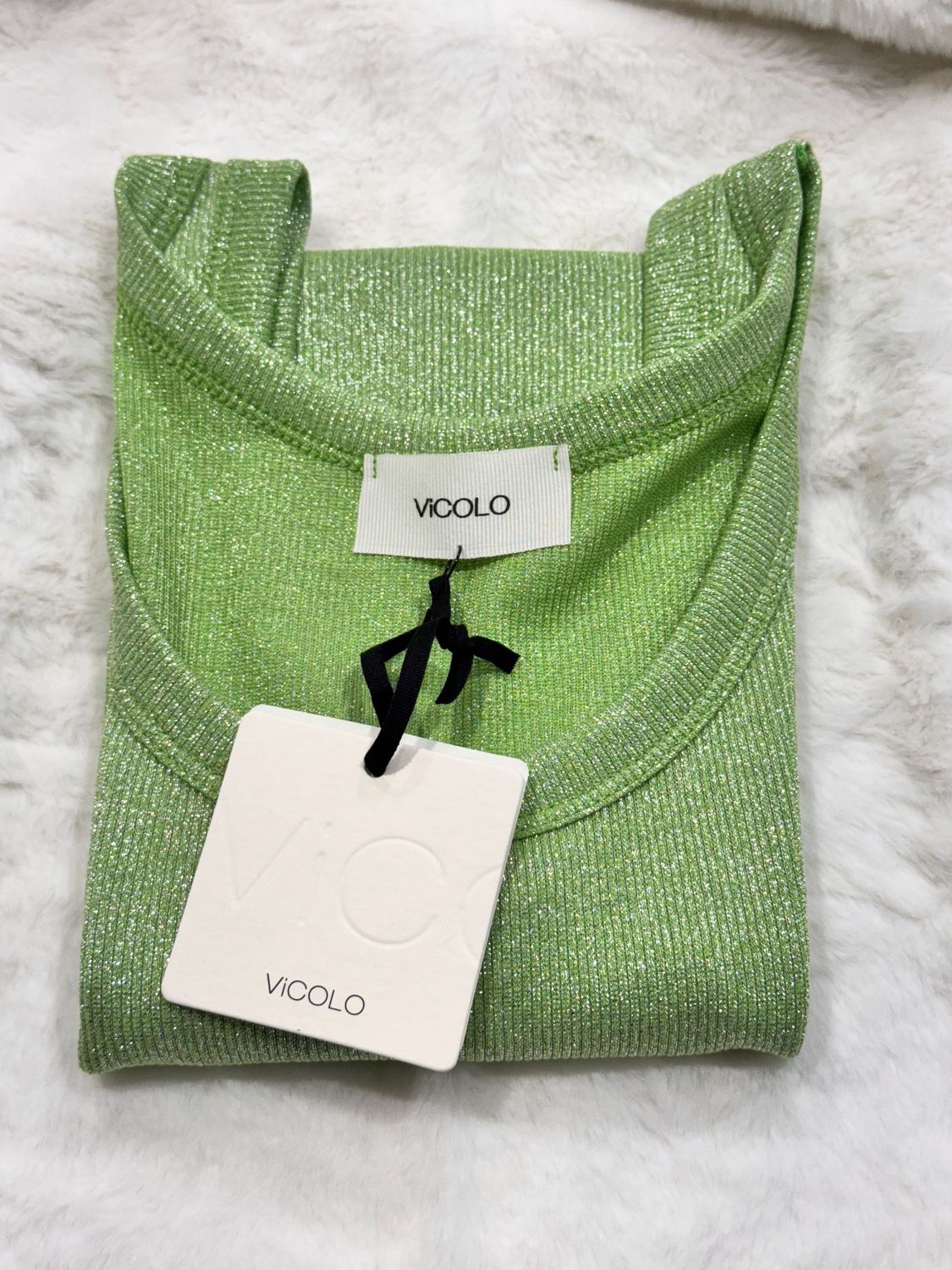 Canotta in lurex Vicolo verde acido