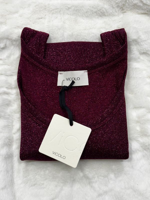 Canotta in lurex Vicolo Bordeaux