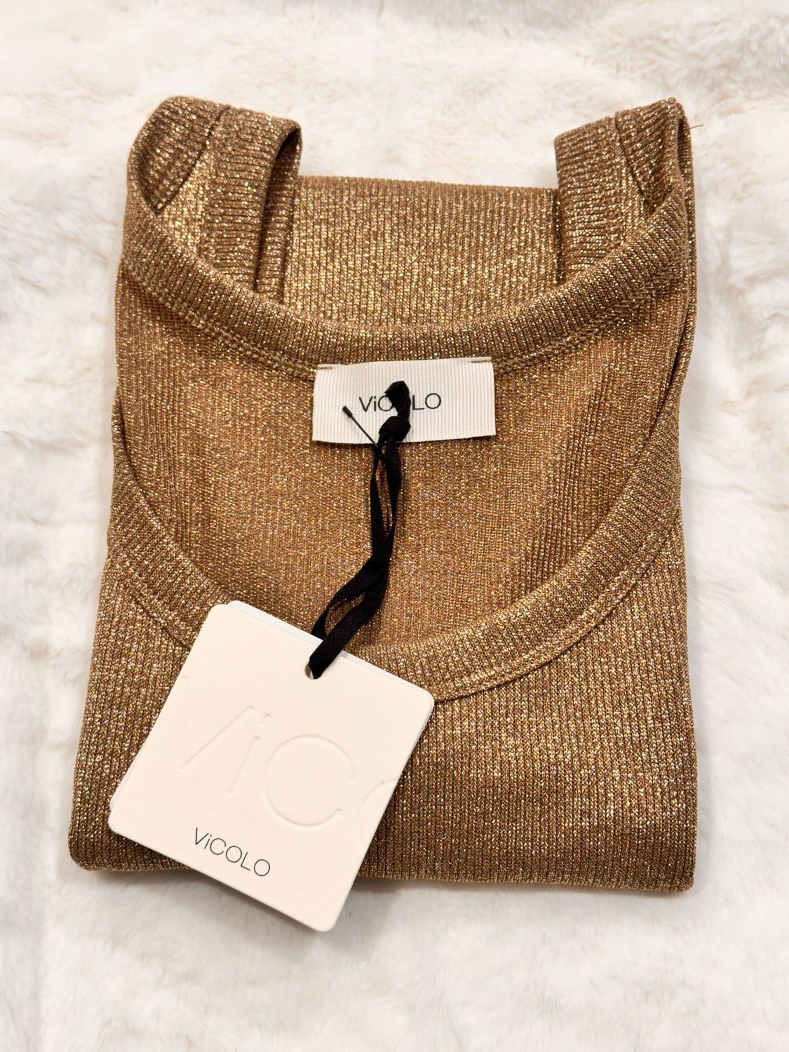 Canotta in lurex Vicolo oro scuro