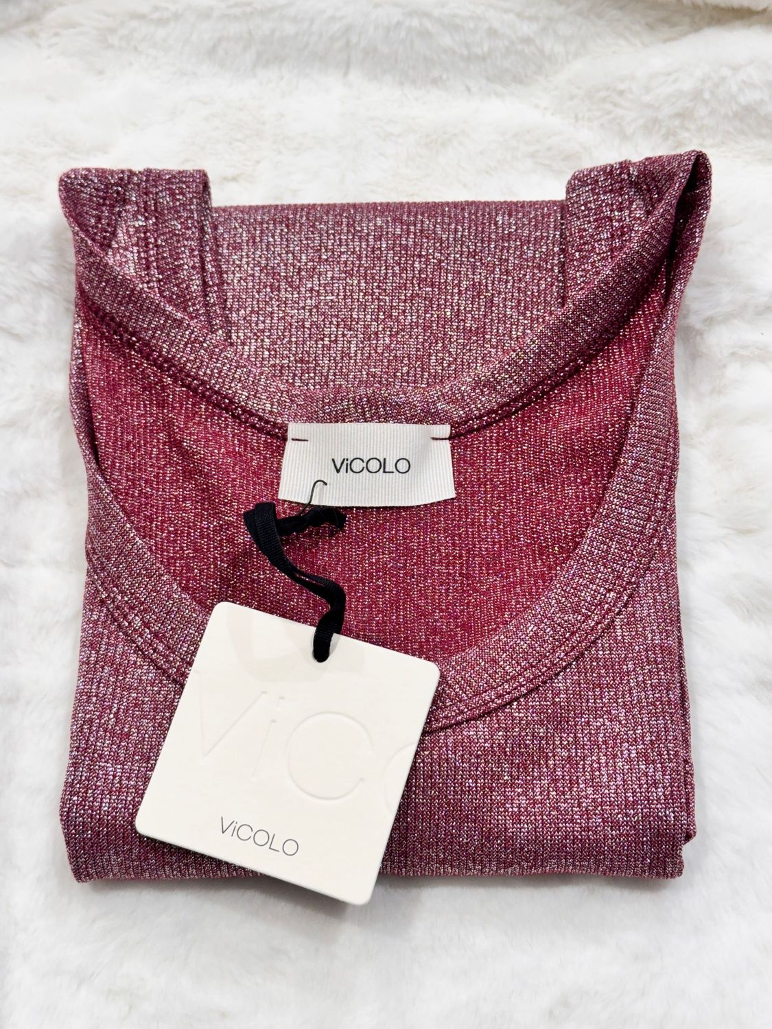 Canotta lurex Vicolo rosso argento