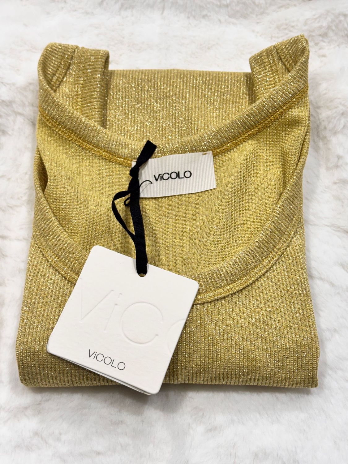 Canotta lurex Vicolo giallo