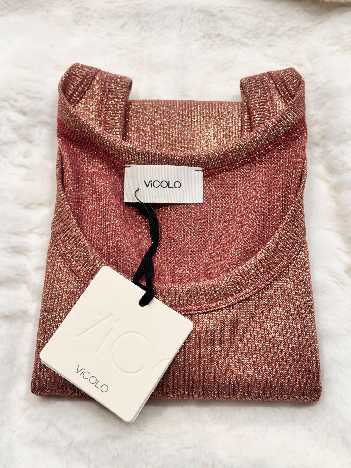 Canotta lurex Vicolo red gold