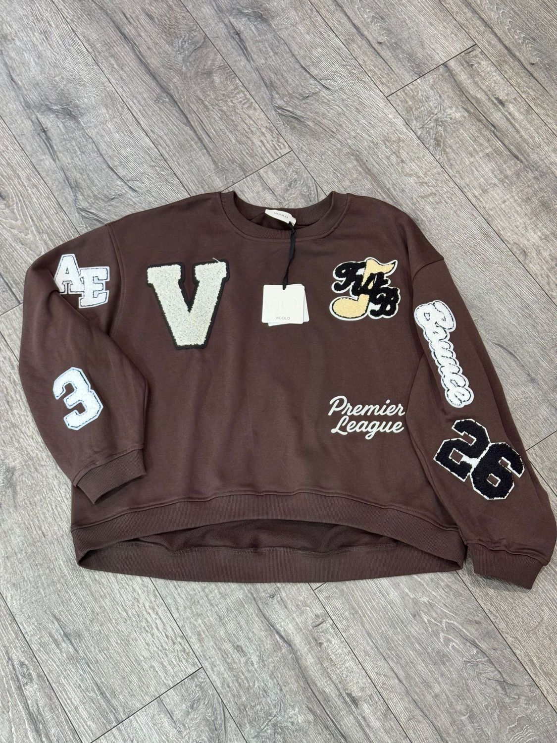 VICOLO Felpa ONE SIZE Brown Patch