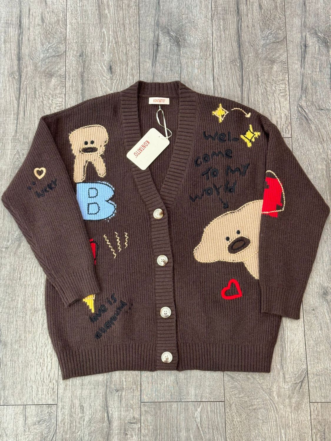 KONTATTO Cardigan Moro ONE SIZE Orsetti