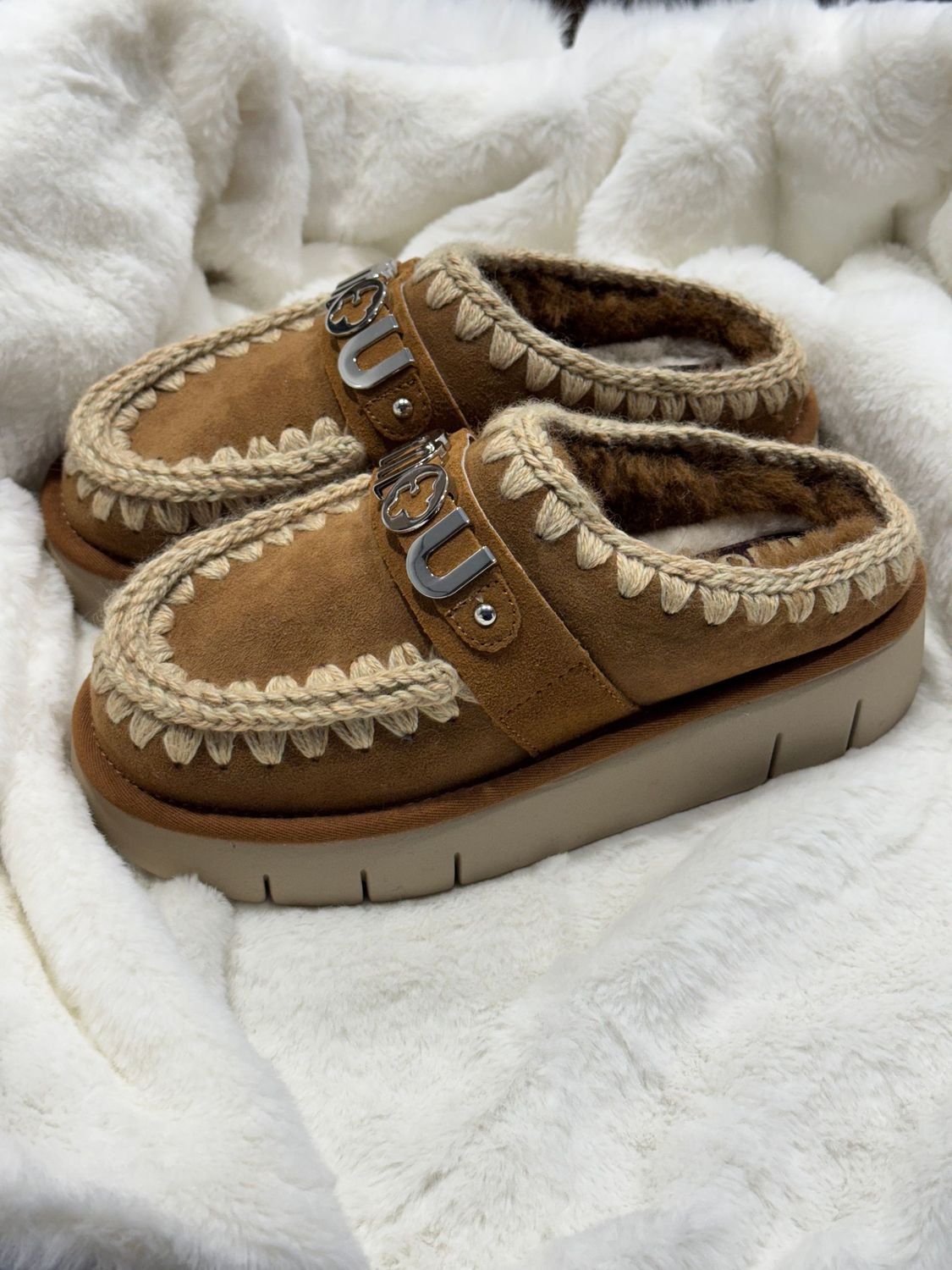 MOU Bounce Clog Metal Cognac