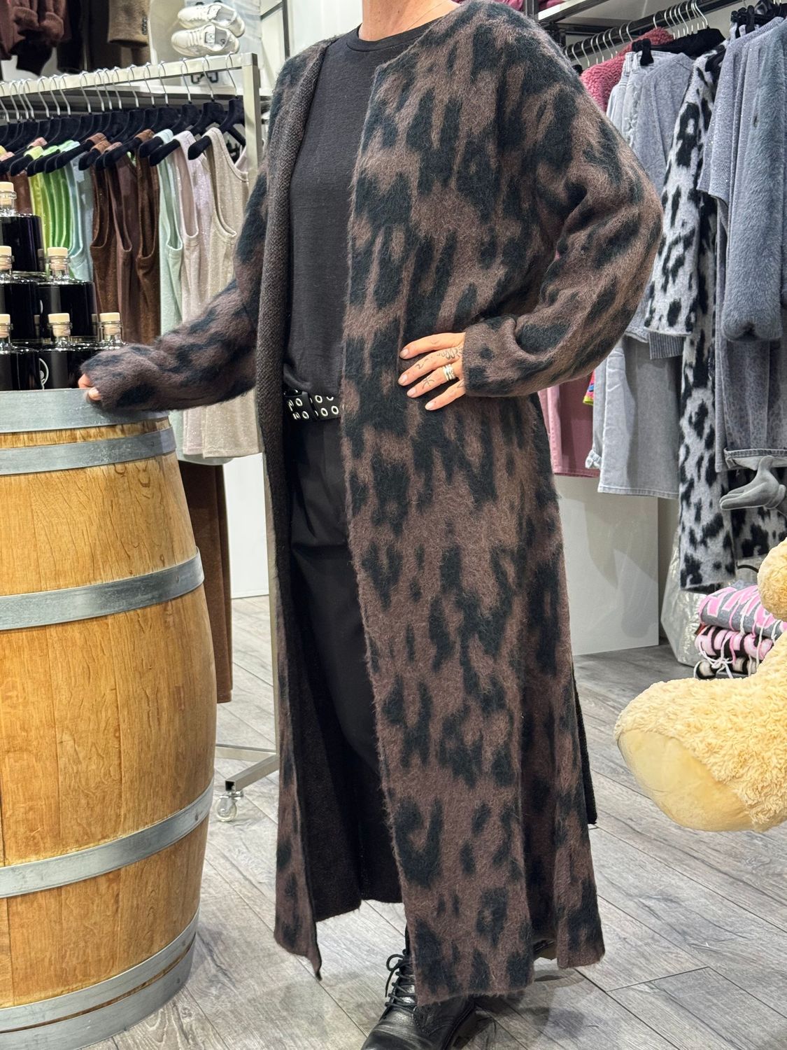 KONTATTO Cardigan Macu ONE SIZE Brown/Black