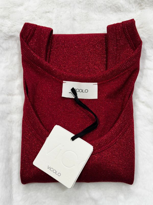 Canotta in lurex Vicolo rosso