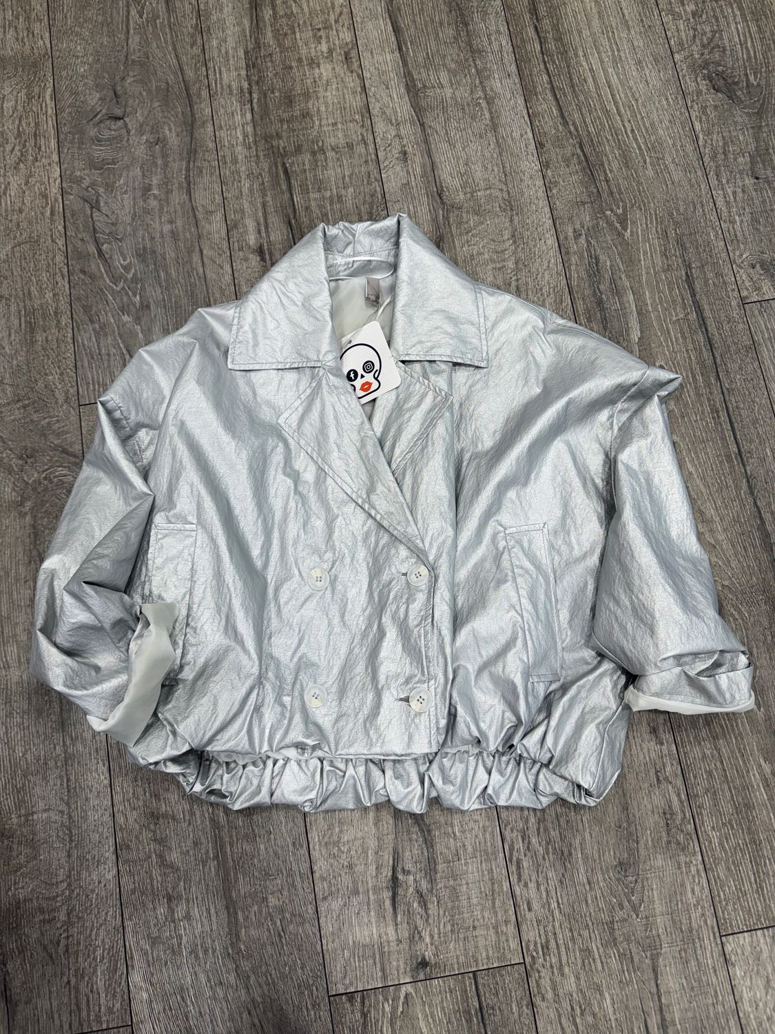 Bomber ecopelle Taglia unica Argento