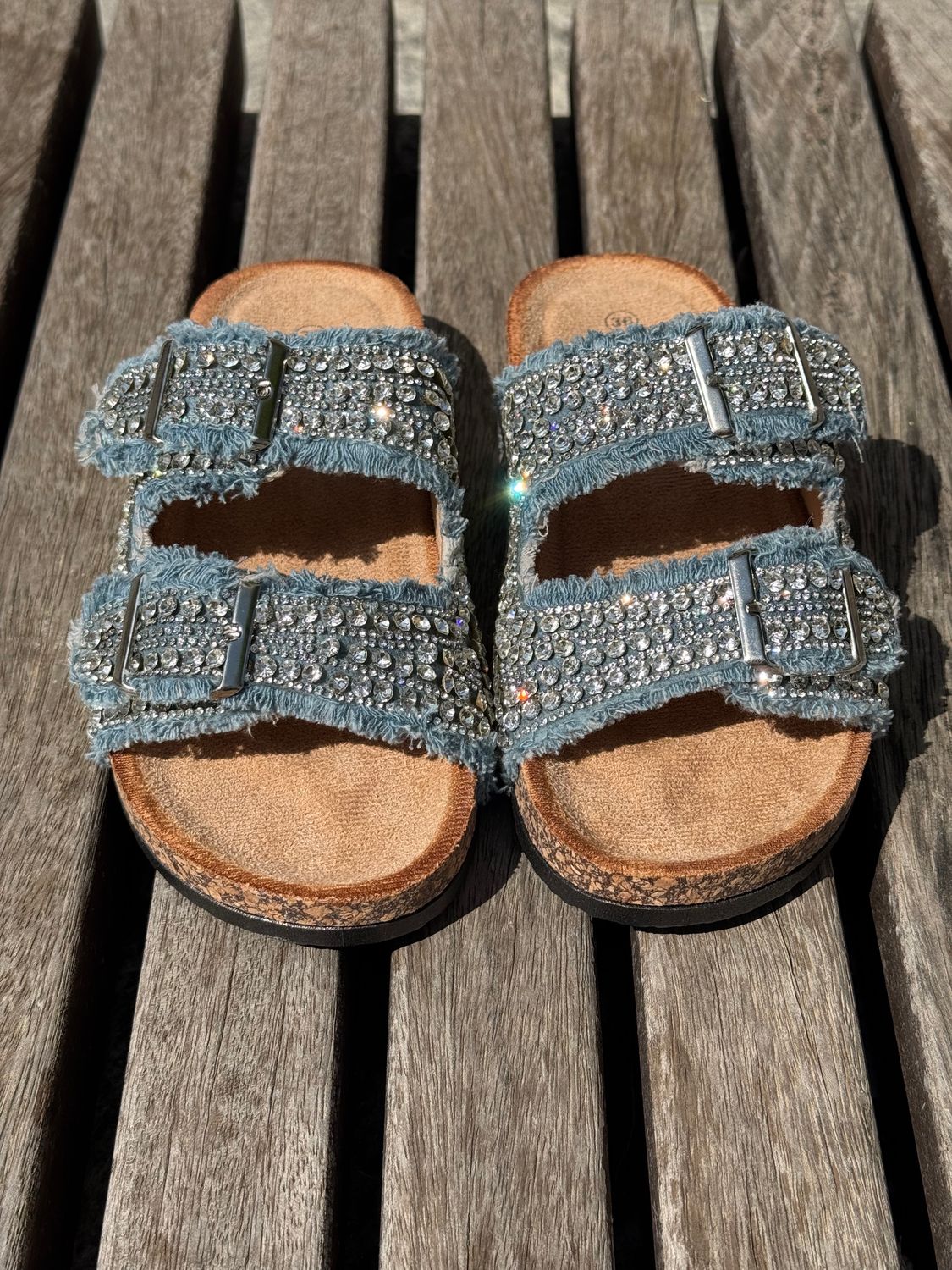 Ciabatta Fashion Jeans Chiaro STRASS