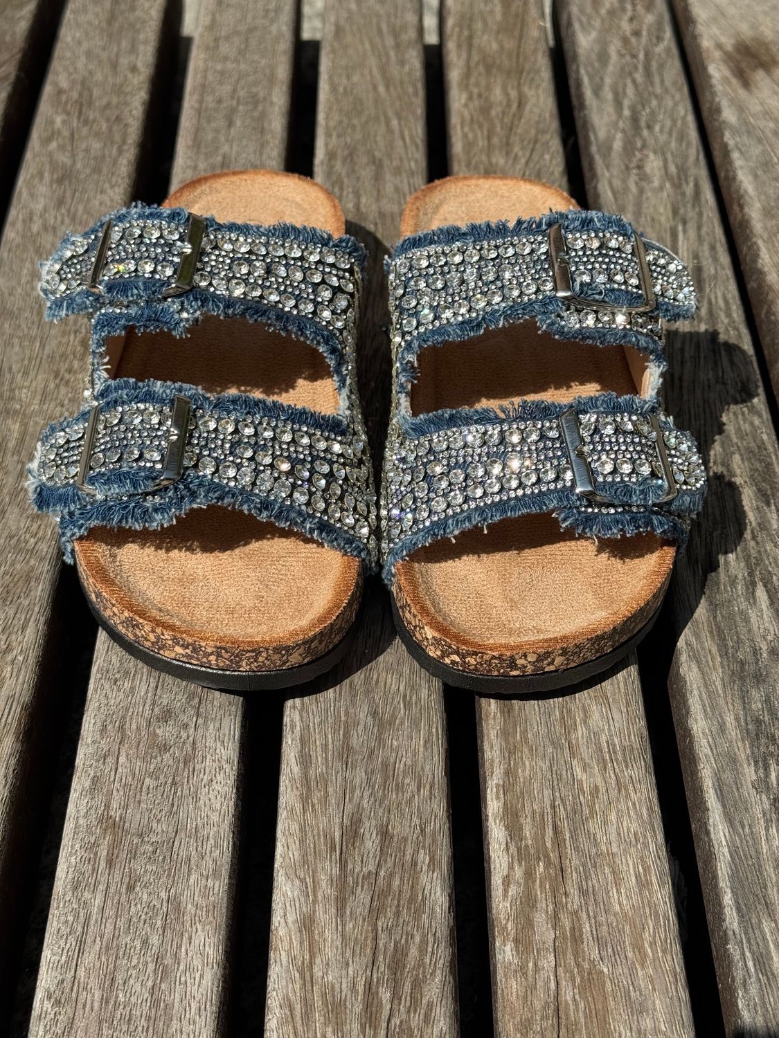 Ciabatta Fashion Jeans Scuro STRASS