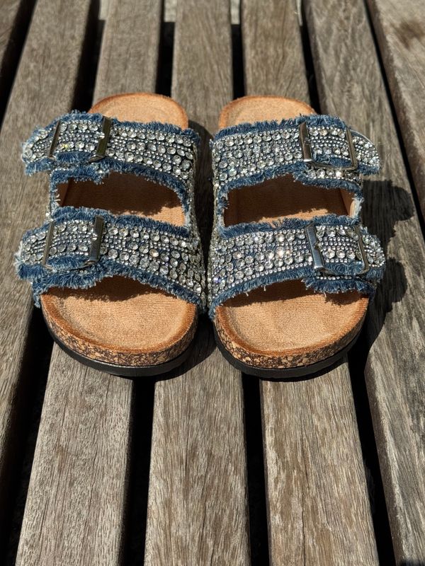 Ciabatta Fashion Jeans Scuro STRASS