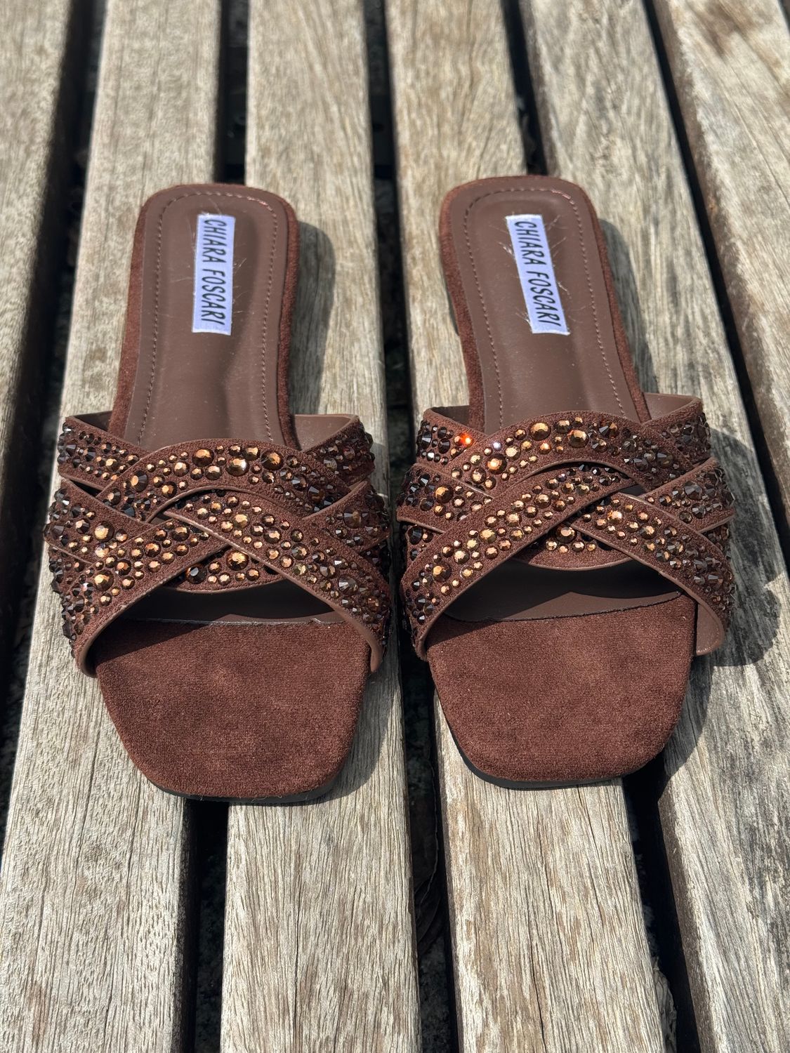 Ciabatta Brown STRASS