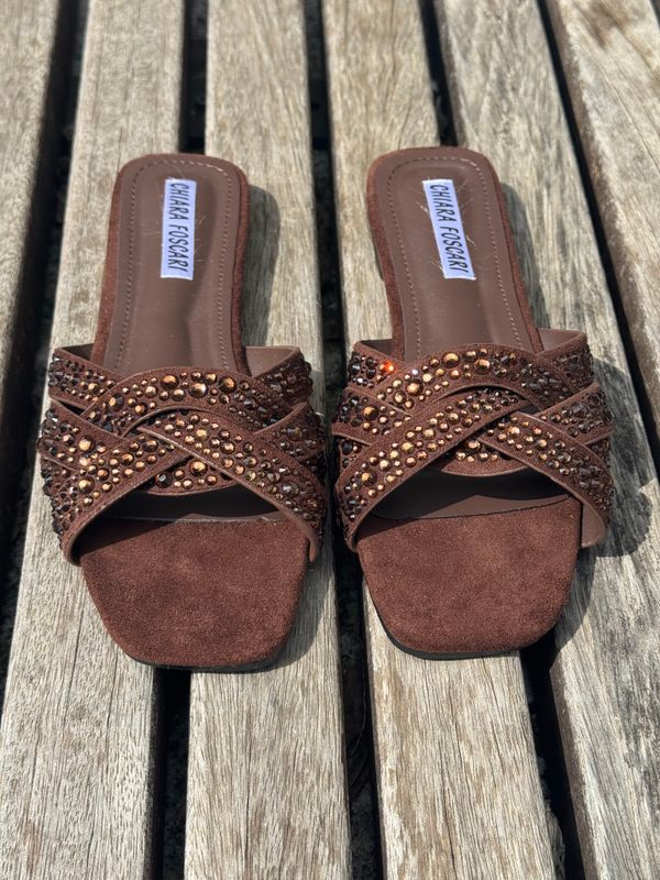Ciabatta Brown STRASS