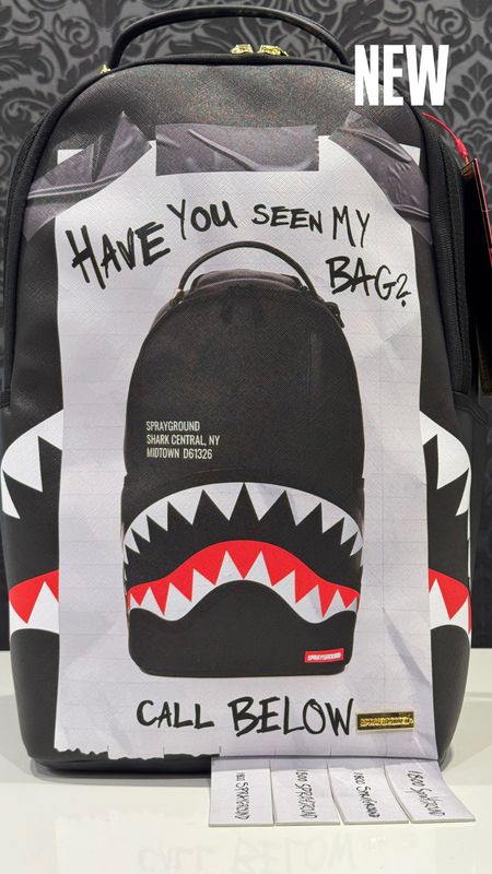 BACKPACK Missing Bag Flyer On Bag White