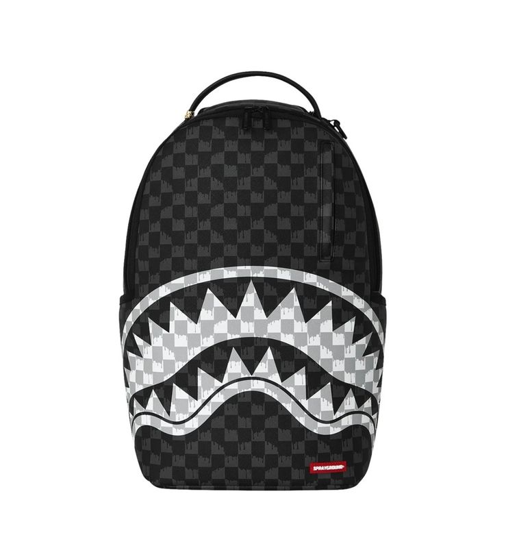 BACKPACK Black And White Drip Check BACKPACK Black And White Drip Check