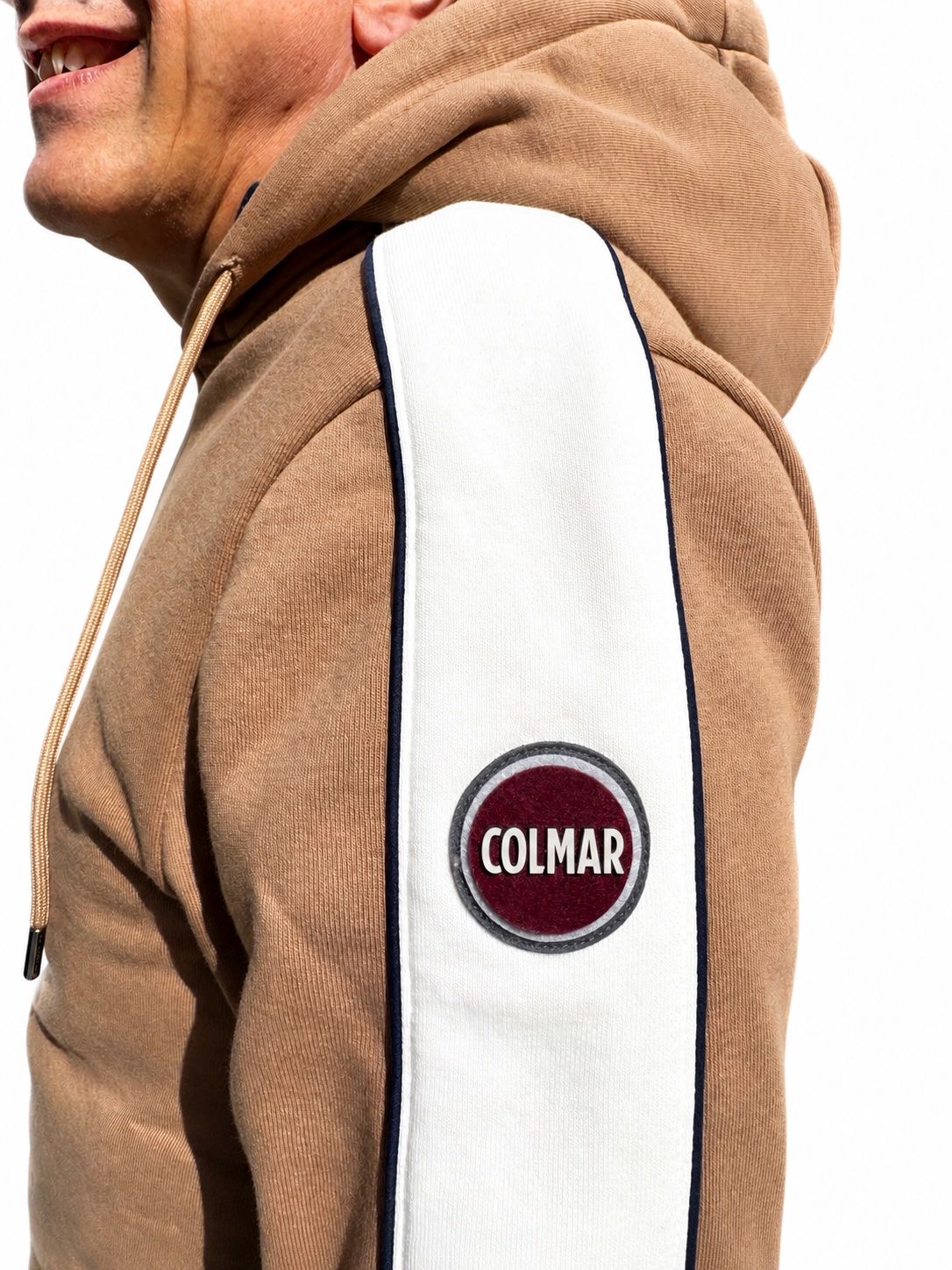 COLMAR Felpa Zip Cappuccio Cammello