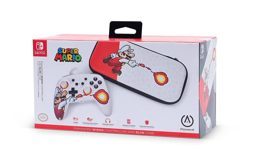 Mario Wired Controller and Case