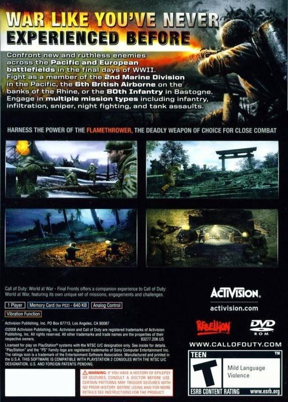 Call of Duty World at War Final Fronts - PS2
