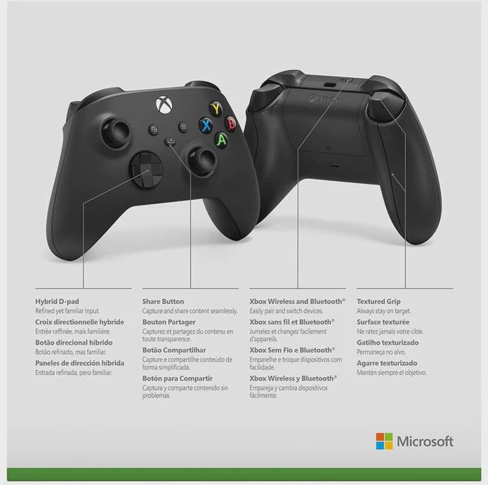 Xbox Carbon Black Controller - XB1 / XBX / PC