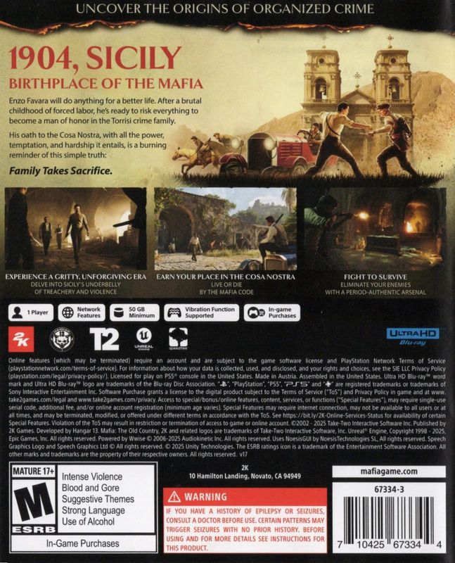 Mafia The Old Country - PS5