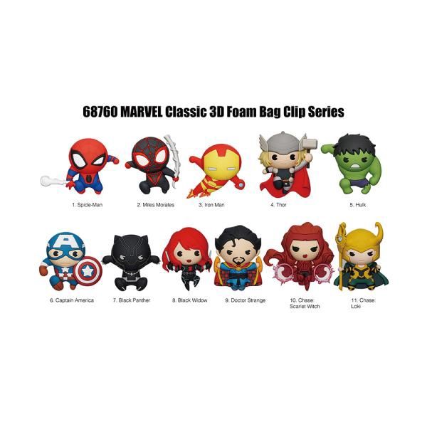 Marvel Classic Series 10 3D Foam Bag Clip (1 Blind Bag)