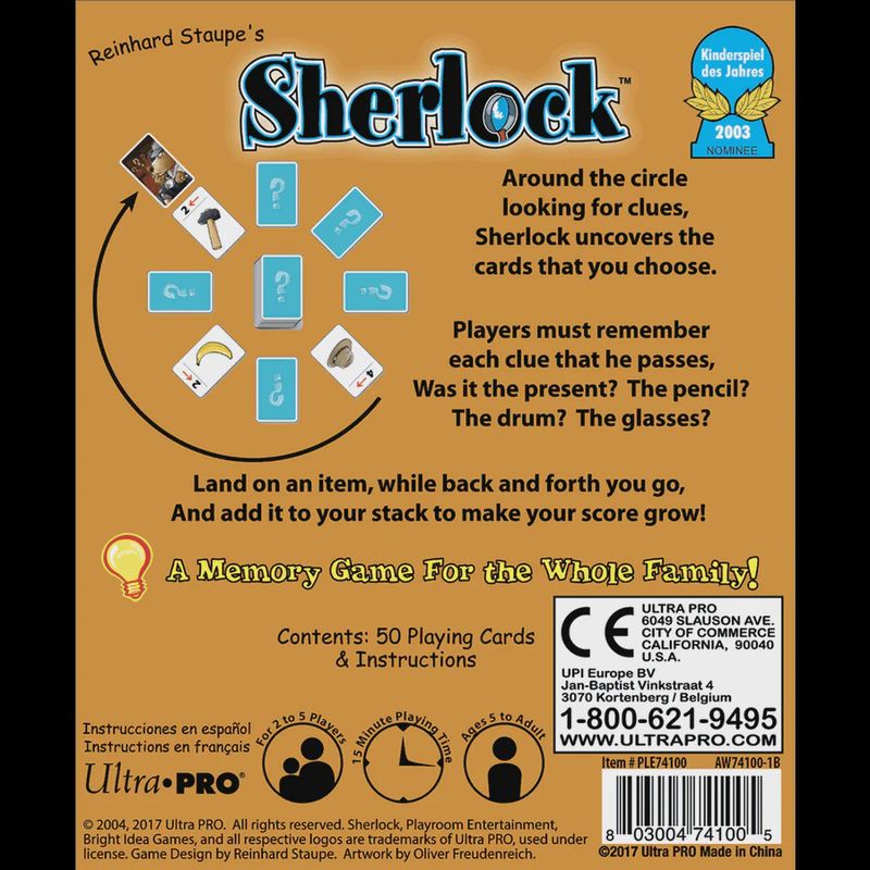 Reinhard Staupe's Sherlock Card Game