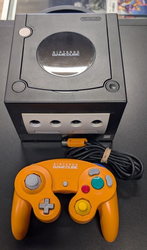 Black GameCube Console (Orange Controller)