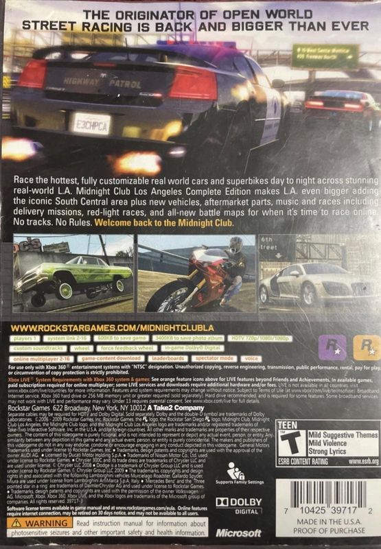 Midnight Club Los Angeles [Complete Edition] - XB360