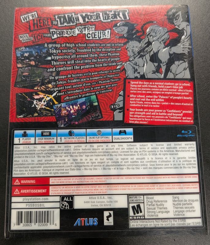 Persona 5 [Steelbook Edition] - PS4