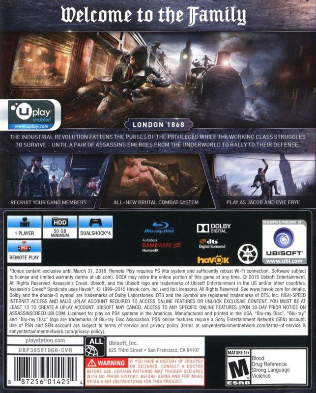 Assassin's Creed Syndicate - PS4
