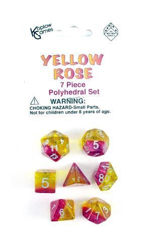 Koplow Games - Yellow Rose 7 Piece Polyhedral Dice Set
